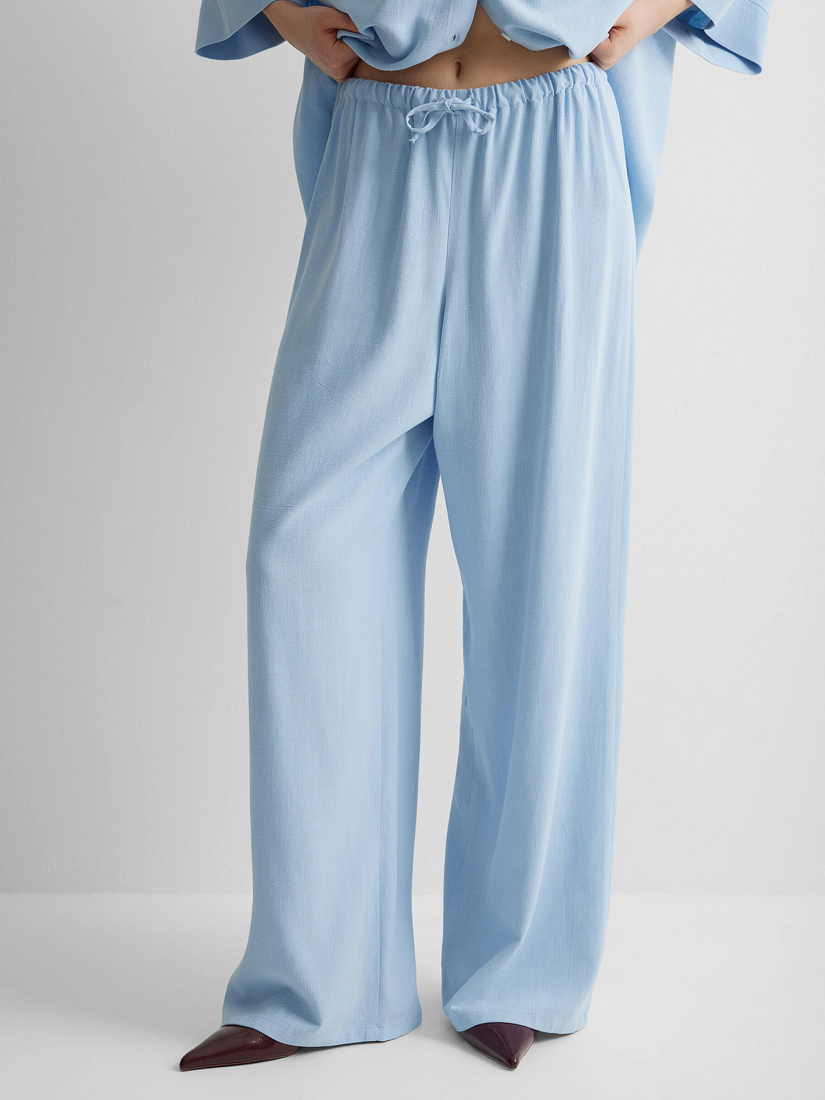 Костюм изо льна 0222, голубой