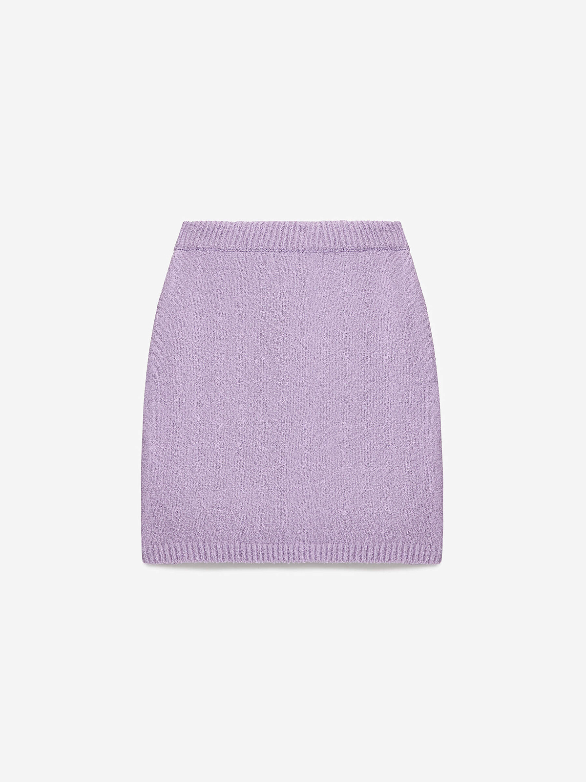 Юбка-мини из хлопка букле, лавандовый