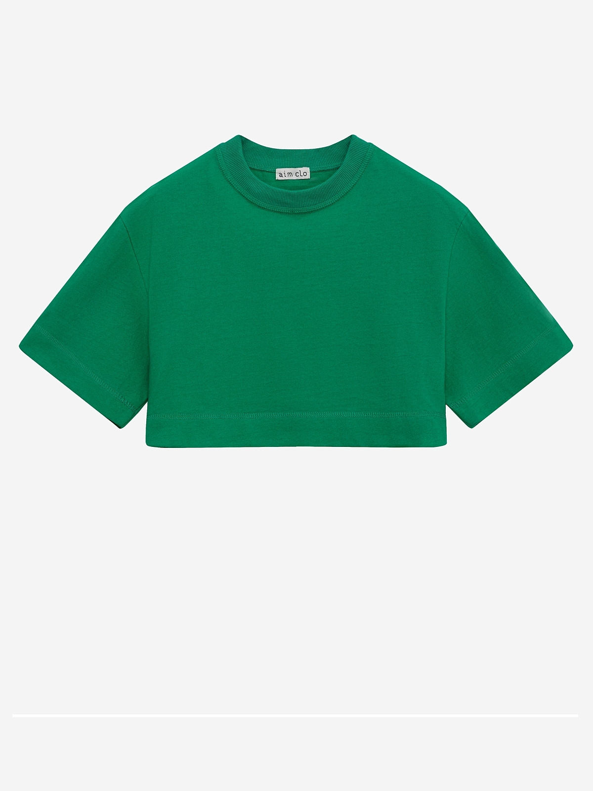 Кроп-футболка из плотного хлопка, зеленый