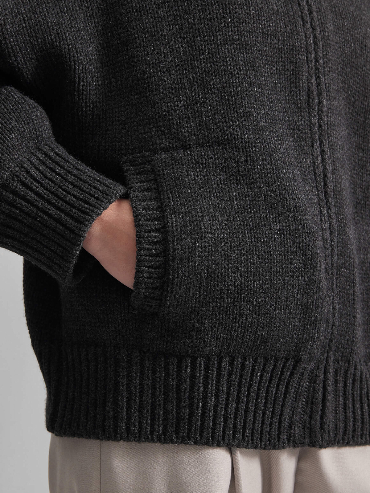 Вязаный бомбер, антрацит