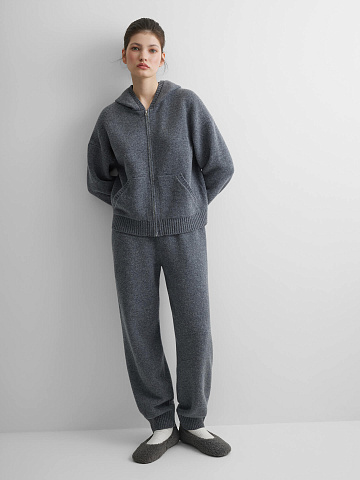 Брюки вязаные джоггеры из 100% мериноса, серый