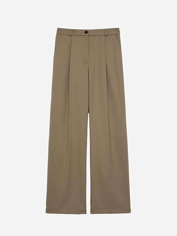 Брюки свободного кроя с защипами, фото 1