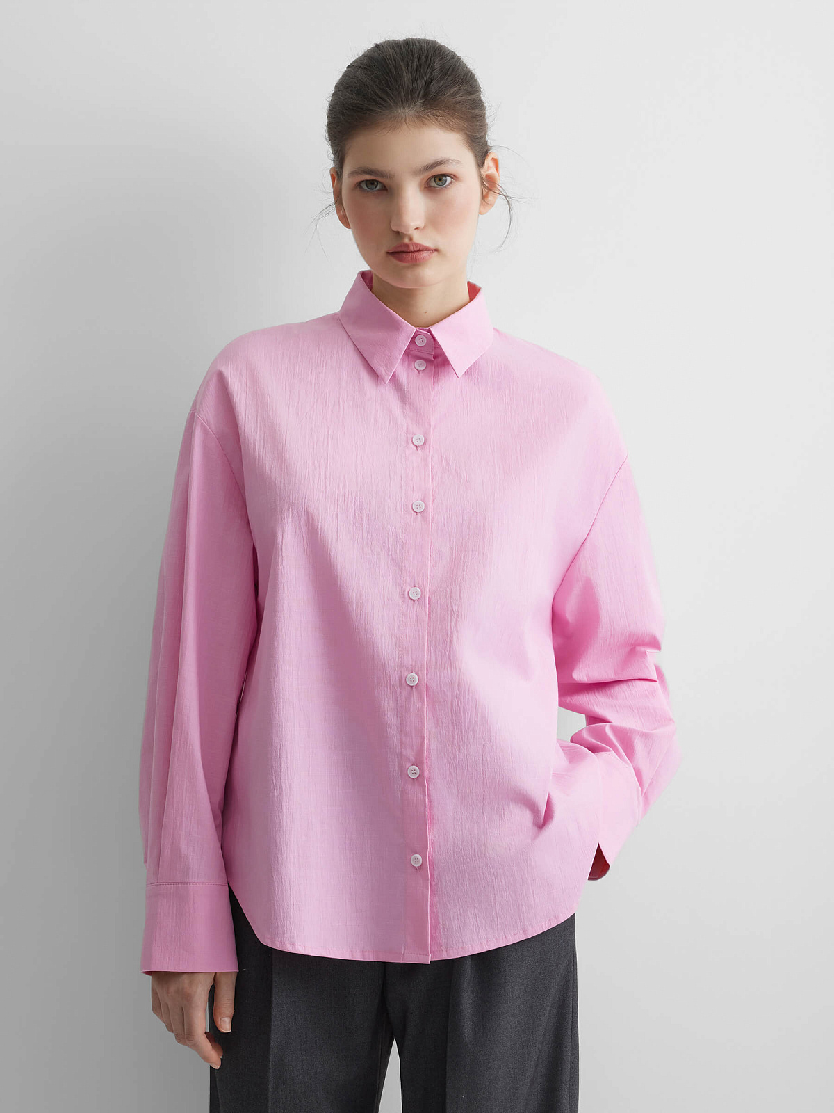 Рубашка свободного кроя 0221, розовый