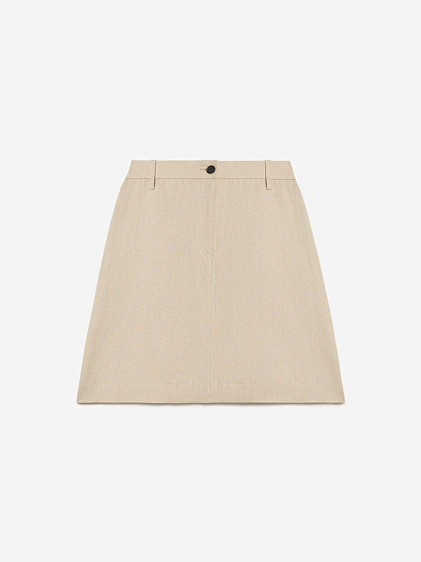 Юбка мини из льняной ткани, фото 1