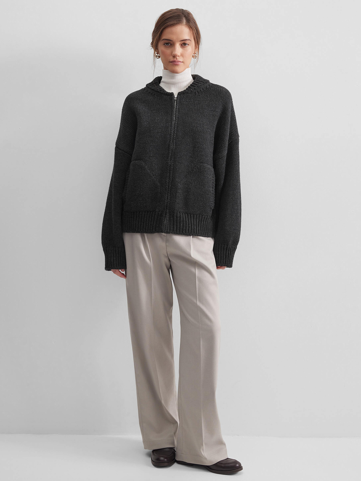 Вязаный бомбер, антрацит