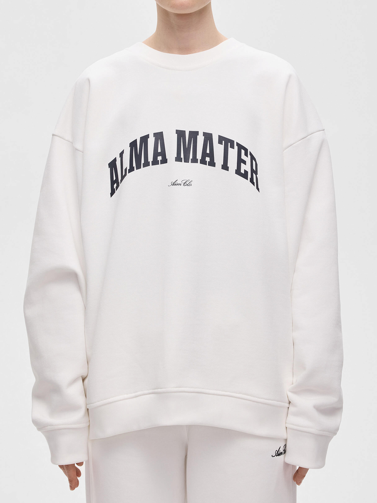 Свитшот свободного кроя Alma Mater 0143, белый