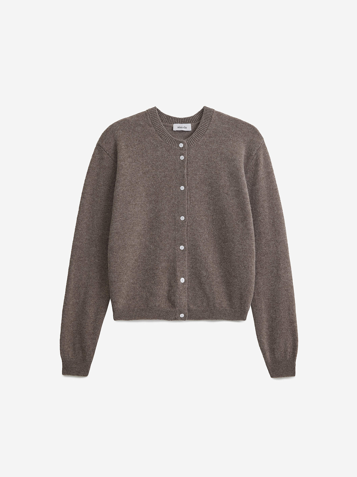 Кардиган на пуговицах из 100% мериноса, коричневый меланж