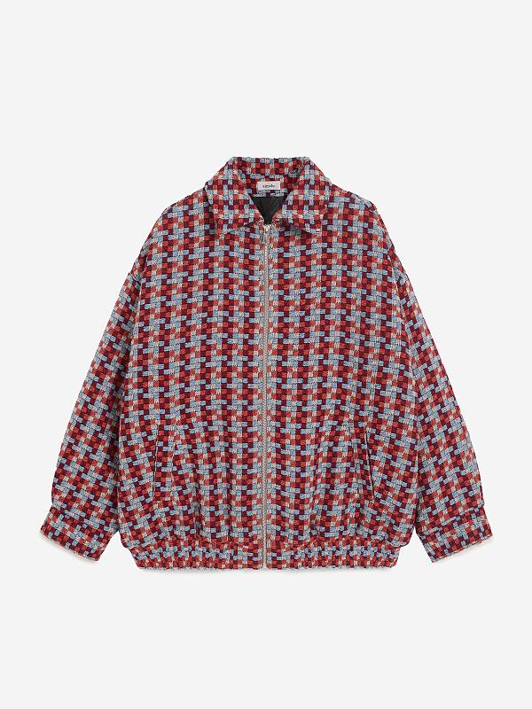 Бомбер утепленный из плетеной ткани, фото 1