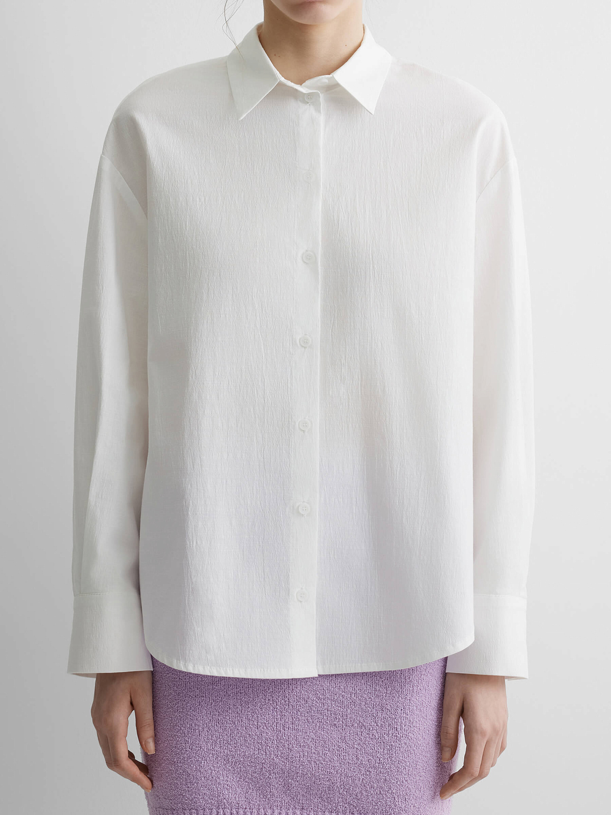 Рубашка свободного кроя 0221, молочный