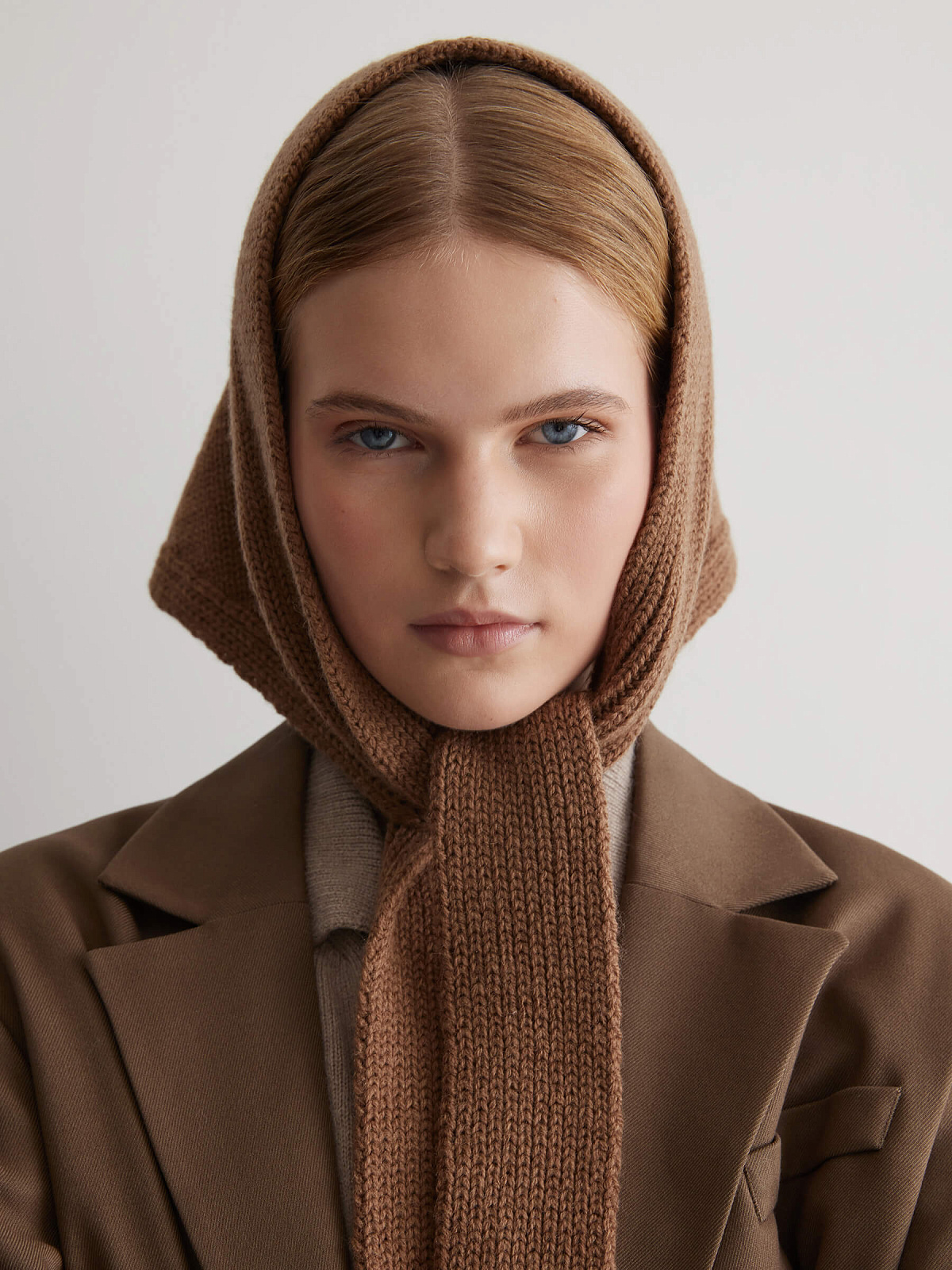 Косынка из шерсти, кофейный