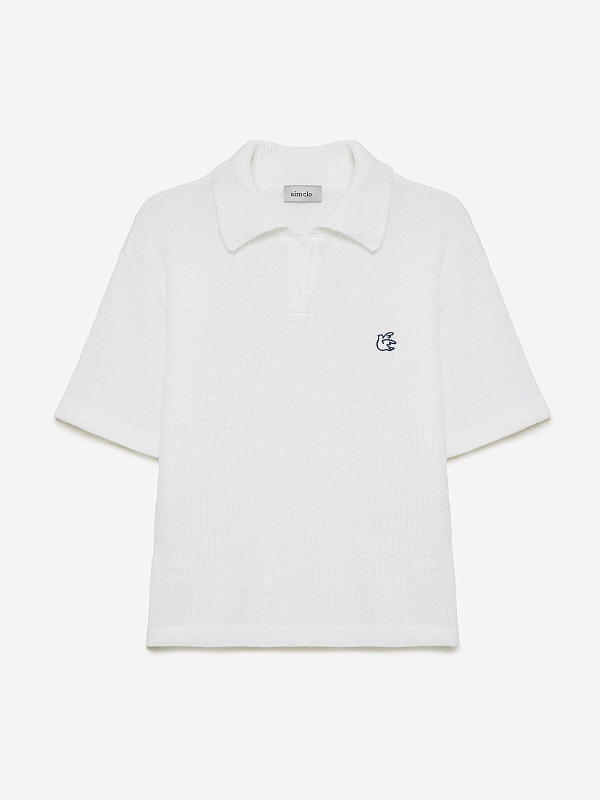 Поло с коротким рукавом из хлопка с вышивкой, фото 1