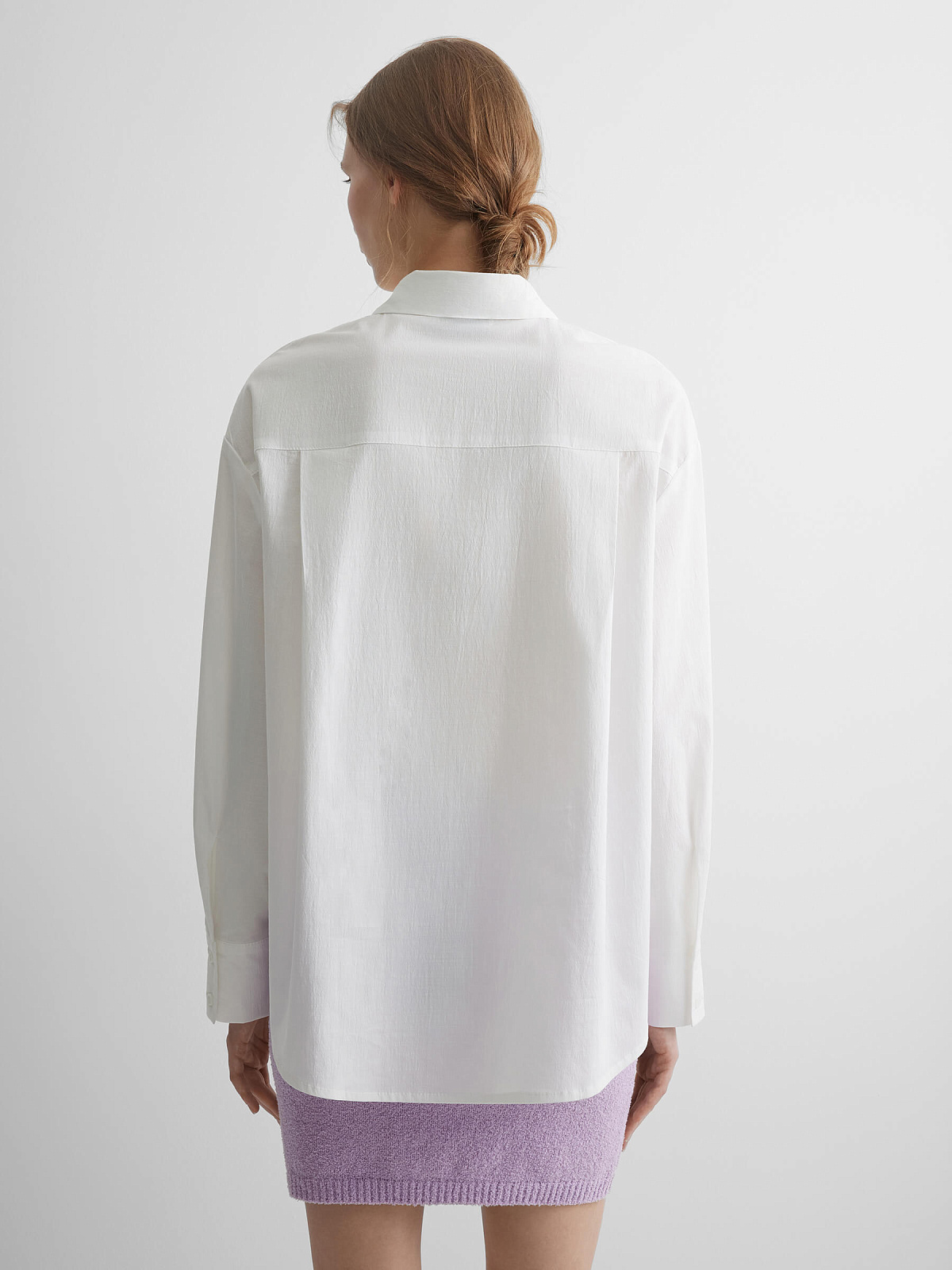 Рубашка свободного кроя 0221, молочный