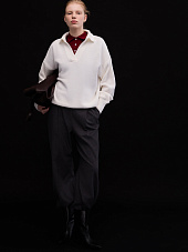 Джемпер-поло свободного кроя, белый