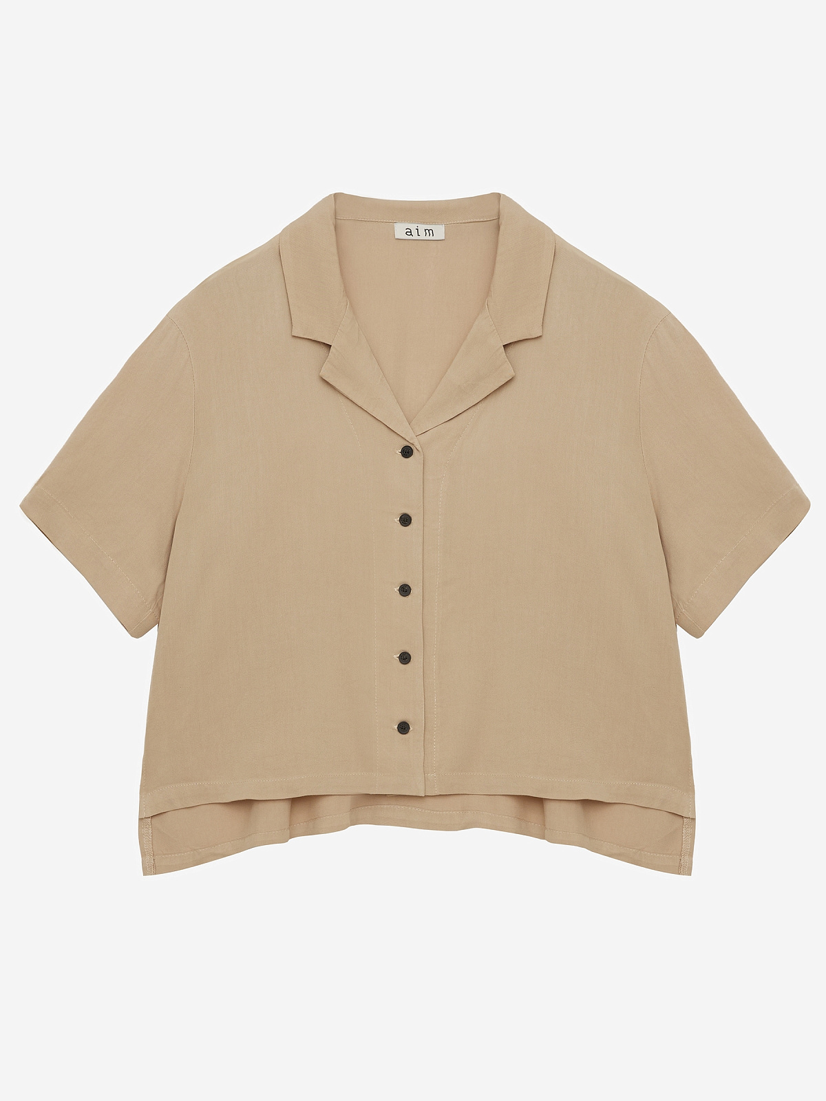 Пижамная рубашка с коротким рукавом, бежевый