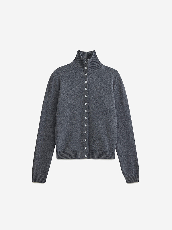 Кардиган с высоким воротником из 100% мериноса, фото 1