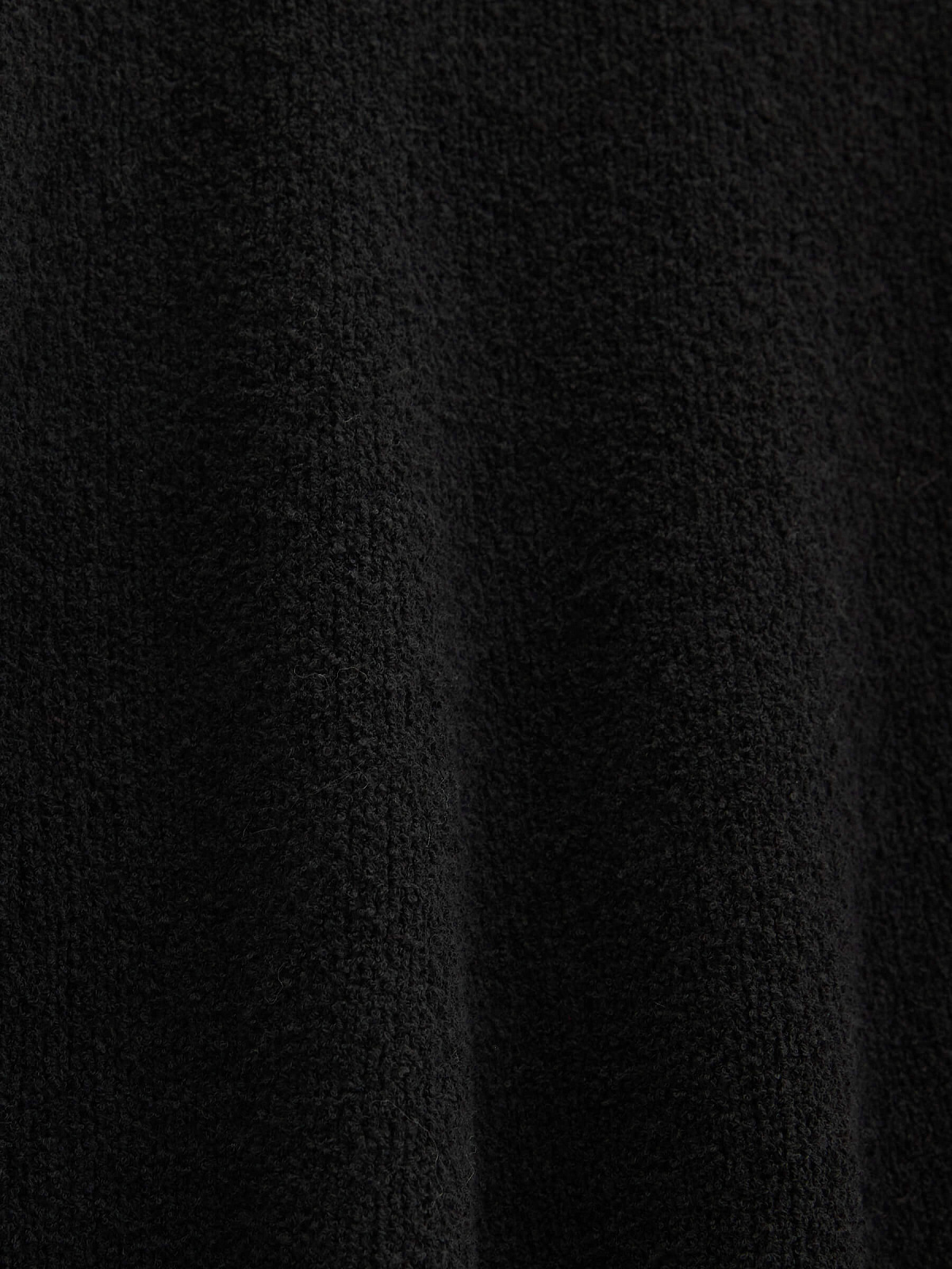 Платье поло с длинным рукавом из хлопка букле, черный