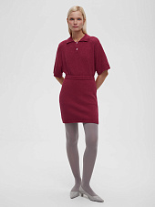 Юбка-мини из хлопка букле, бордовый