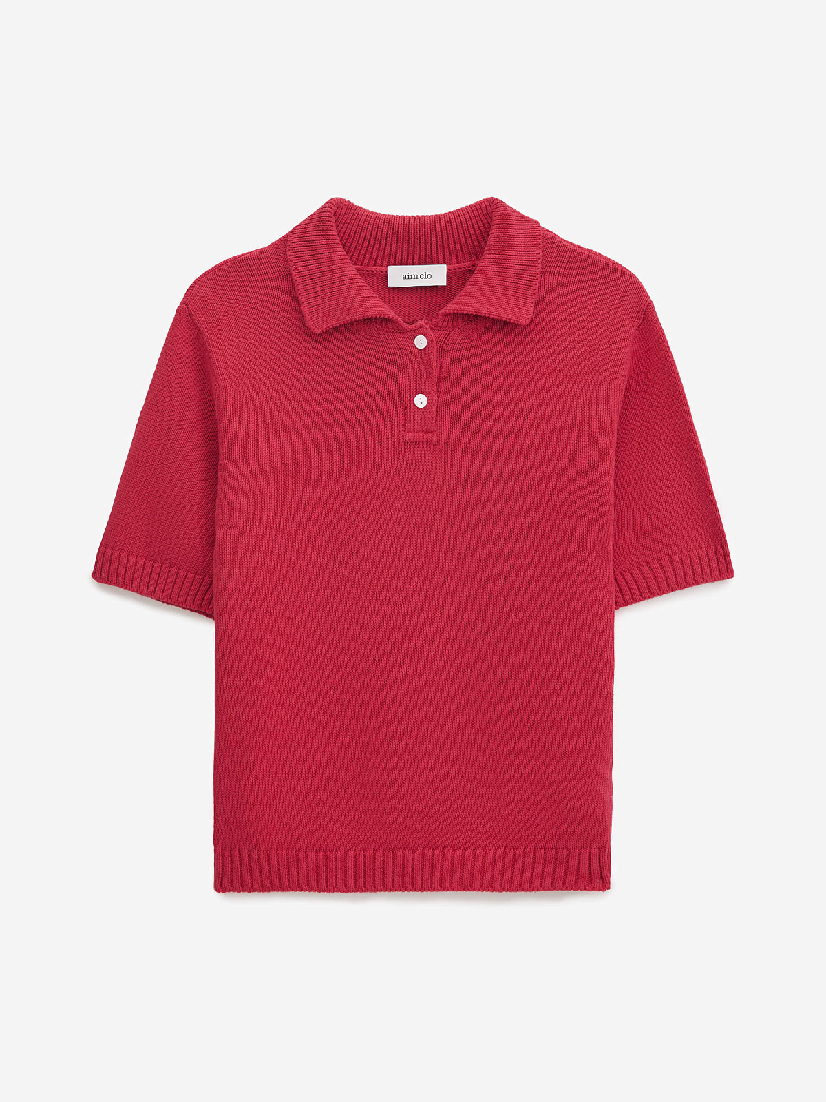 Поло с коротким рукавом из 100% хлопка, красный