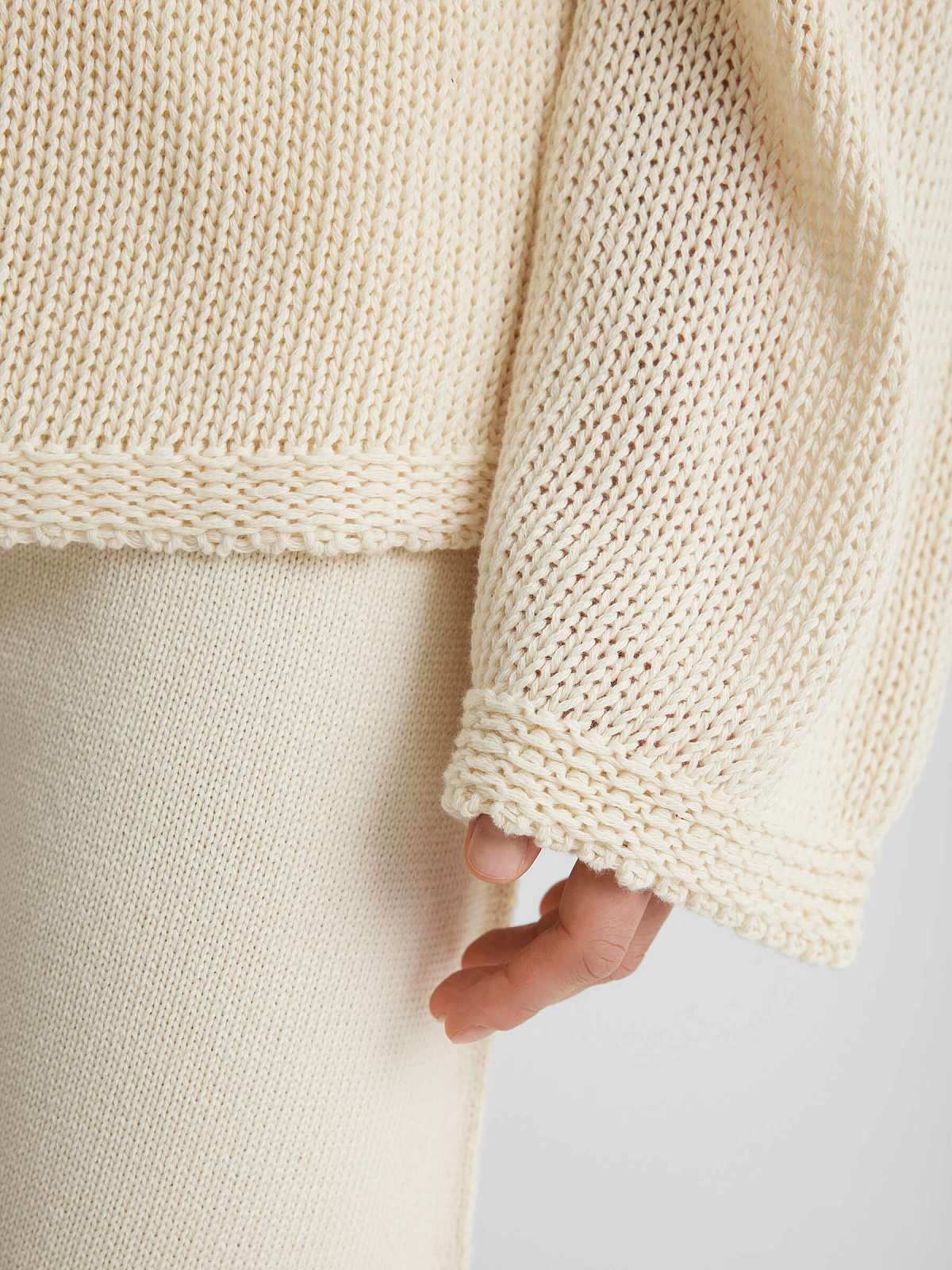 Джемпер сеточка из 100% хлопка, молочный