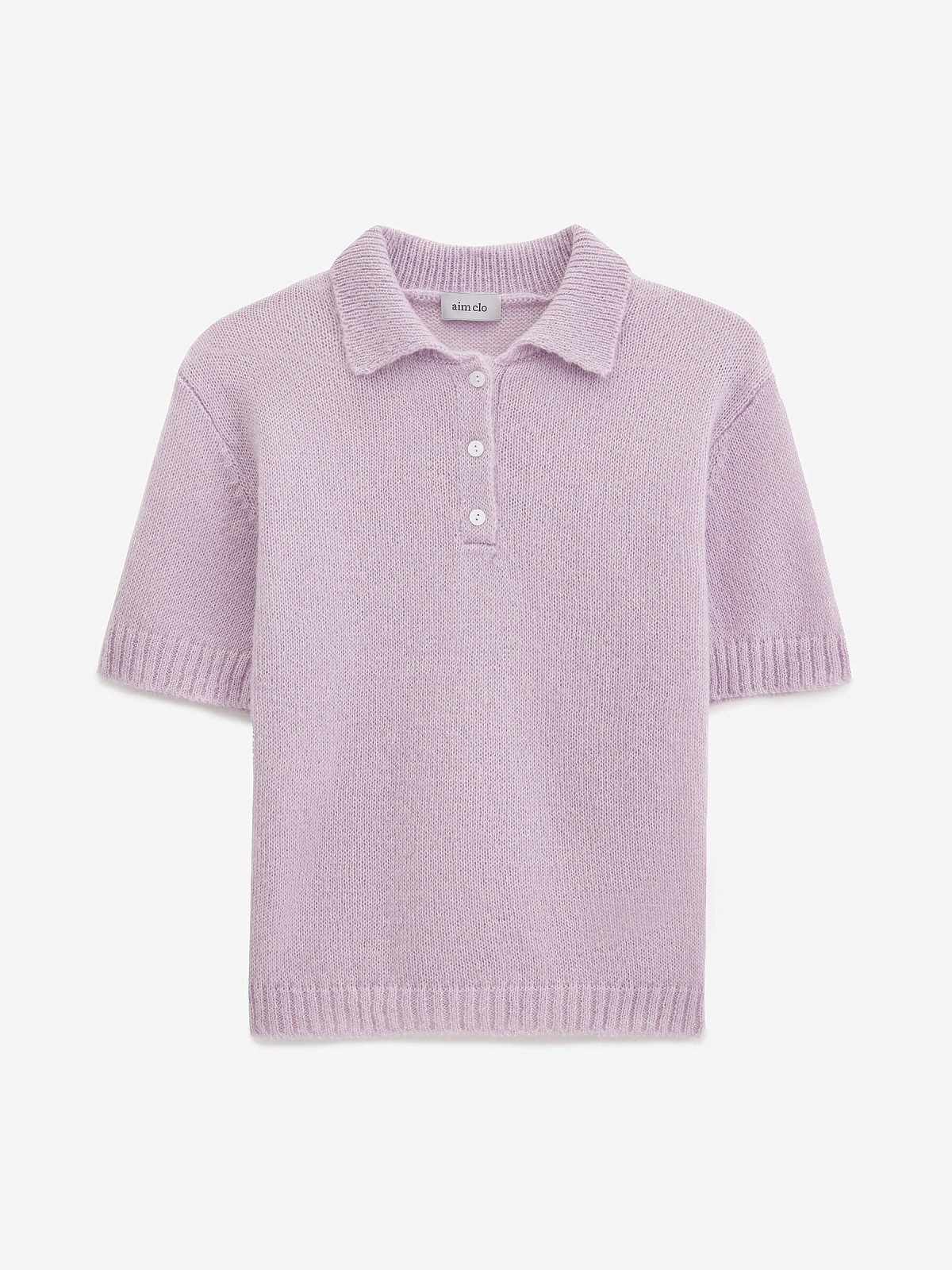 Поло с коротким рукавом из мохера, лавандовый