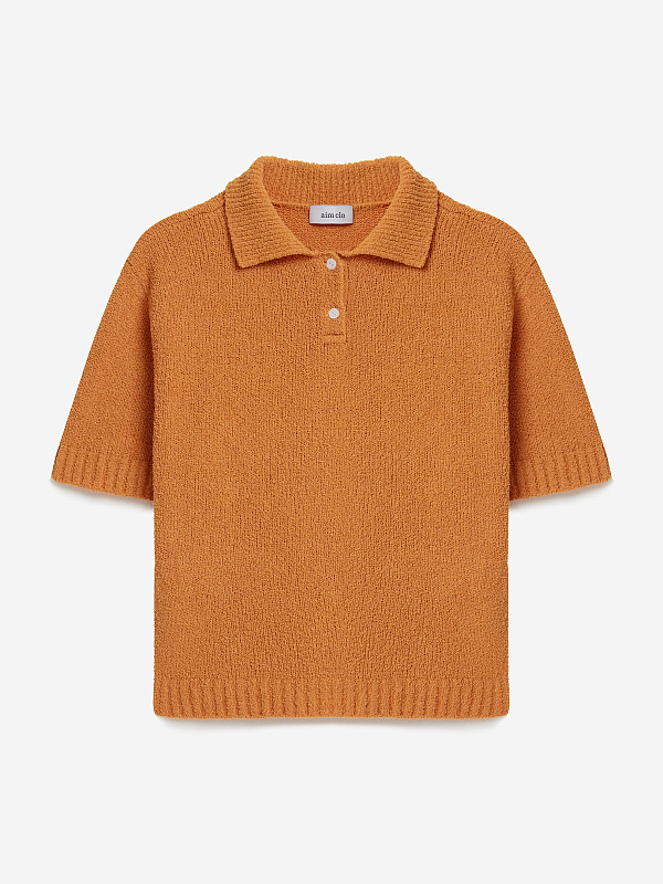 Поло с коротким рукавом из хлопка букле, фото 1