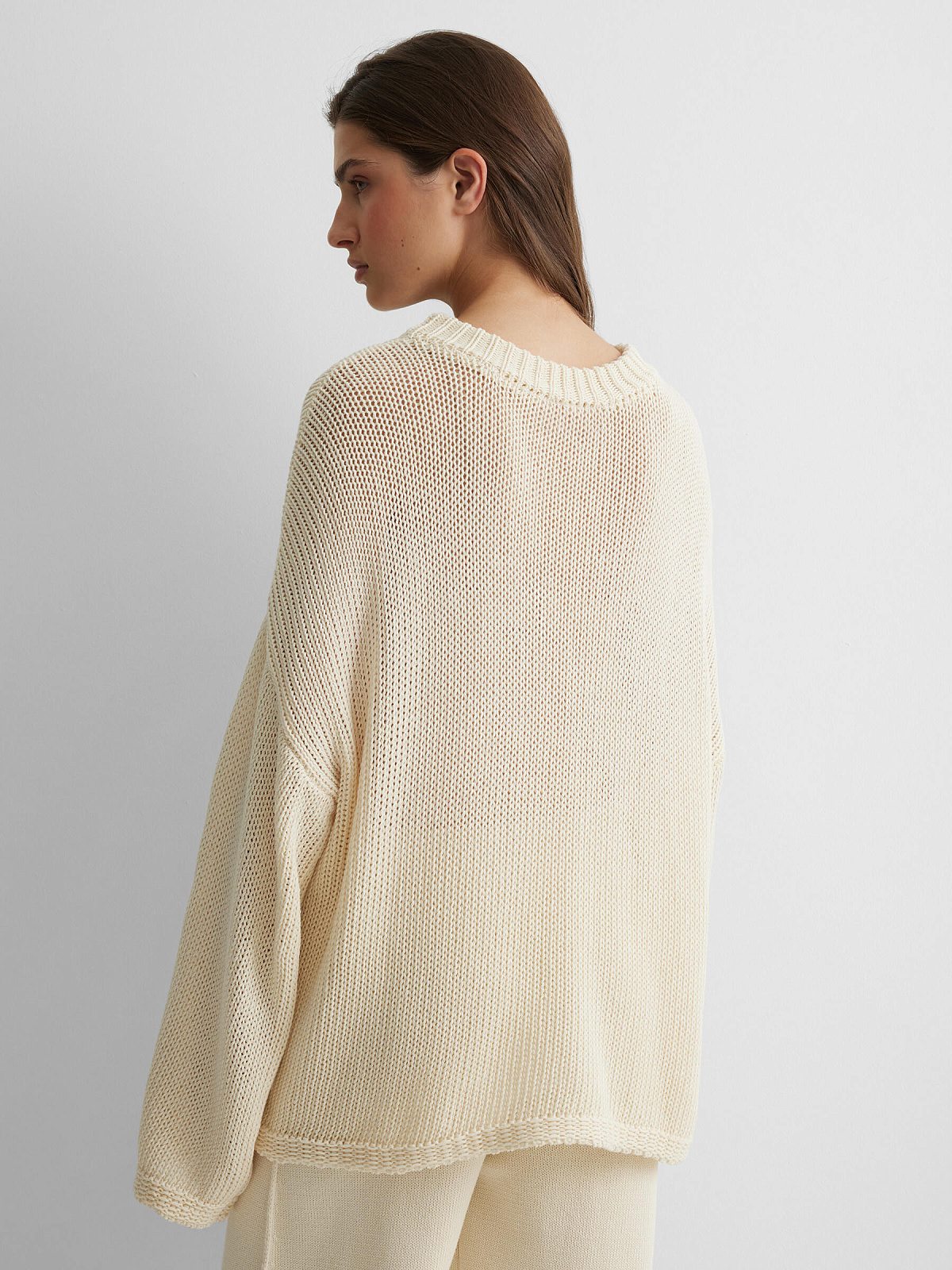 Джемпер сеточка из 100% хлопка, молочный