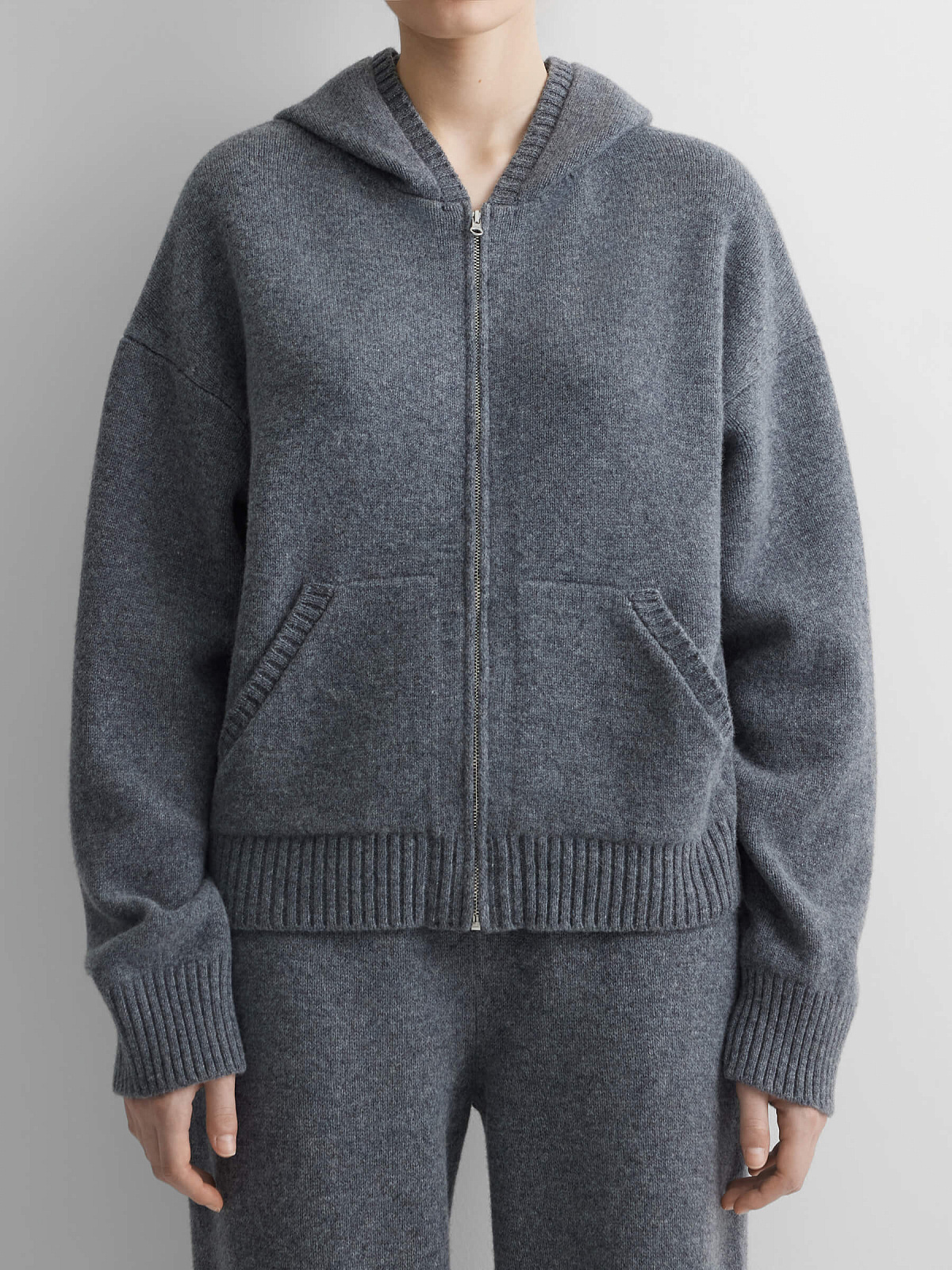 Худи из 100% мериноса, серый