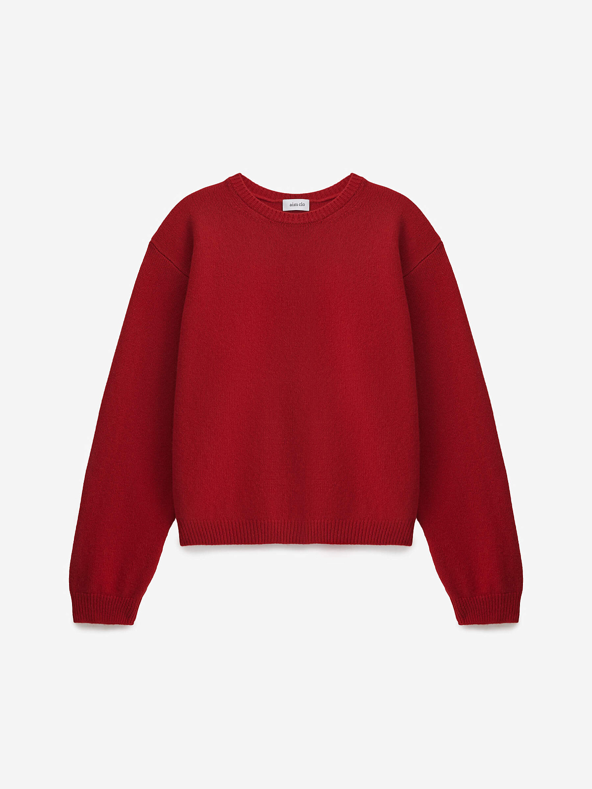 Джемпер свободного кроя из 100% мериноса, красный