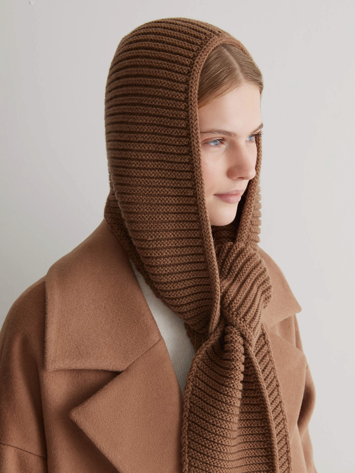 Капюшон-шарф, кофейный