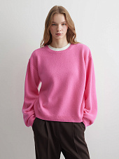 Джемпер свободного кроя из 100% мериноса, розовый
