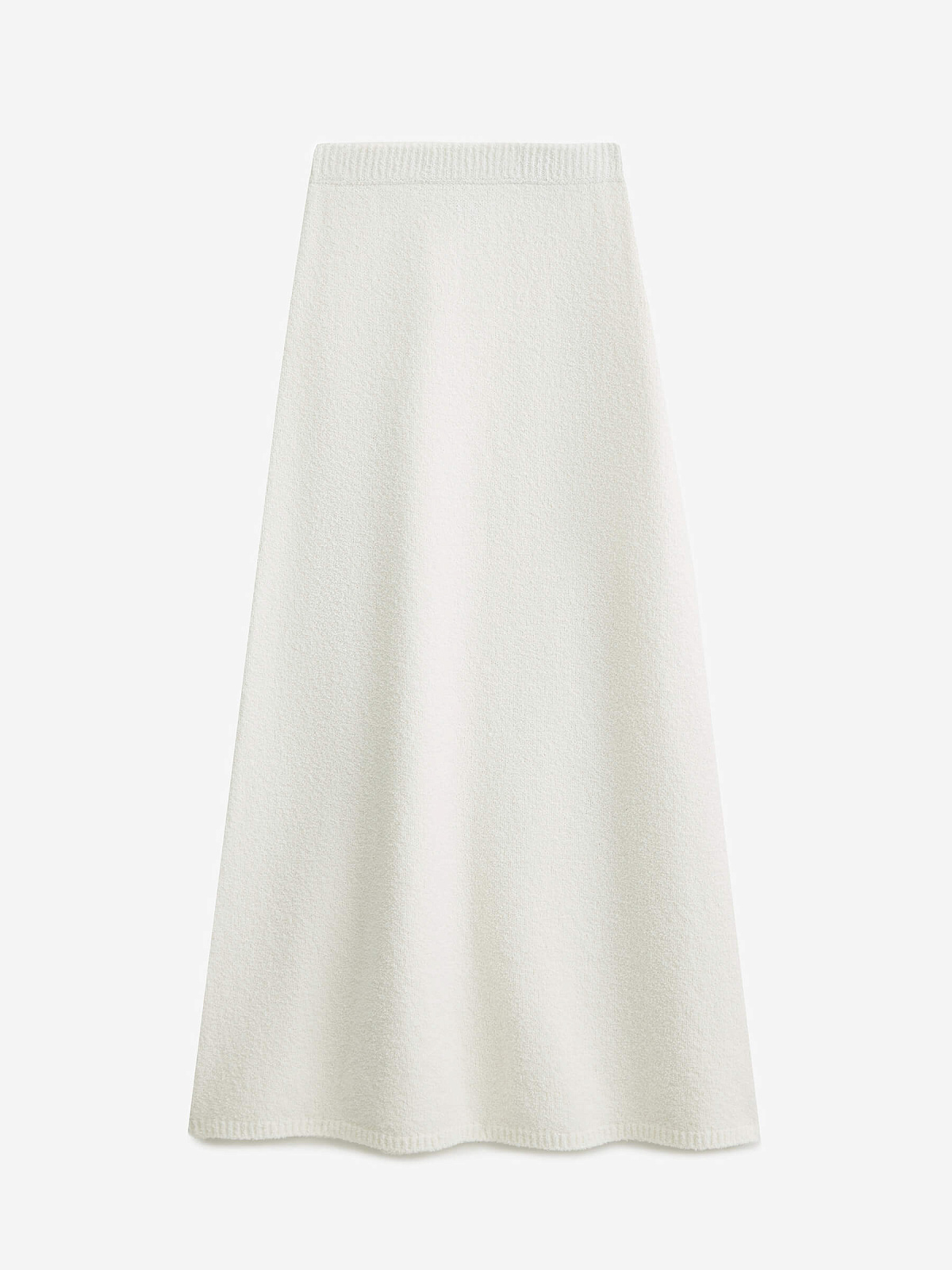Юбка А-образного силуэта из хлопка букле, белый