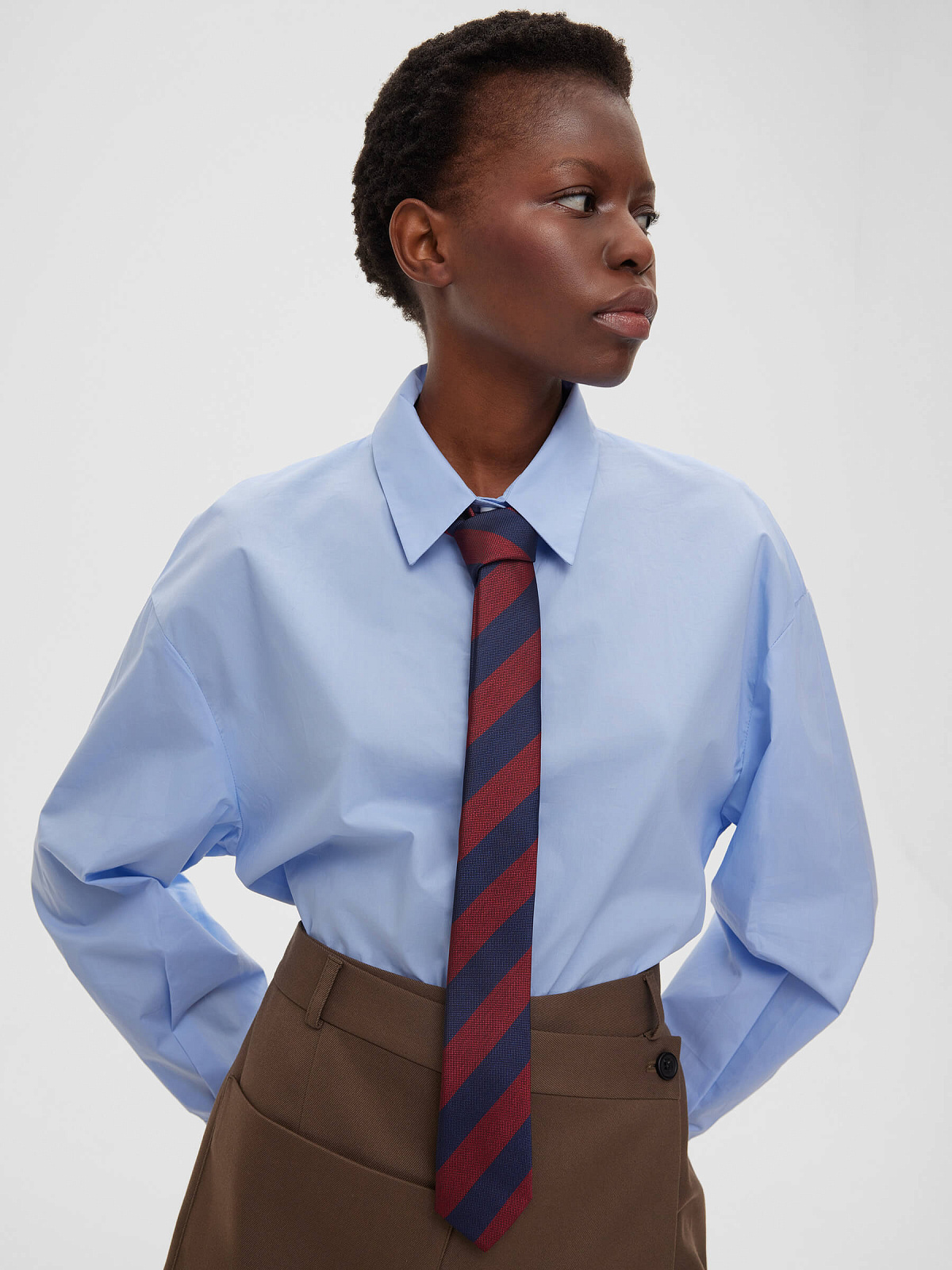 Галстук в полоску 022, красный