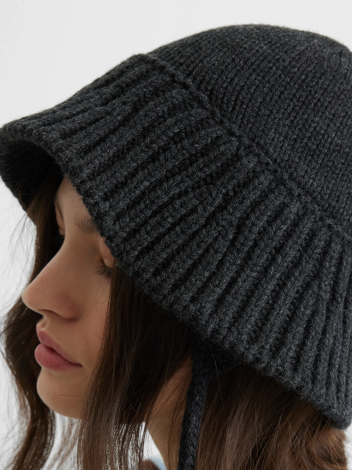 Панама вязаная, антрацит, фото 2