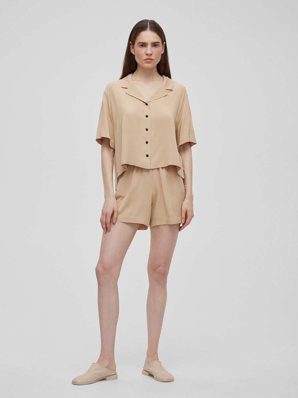 Пижамные шорты, бежевый