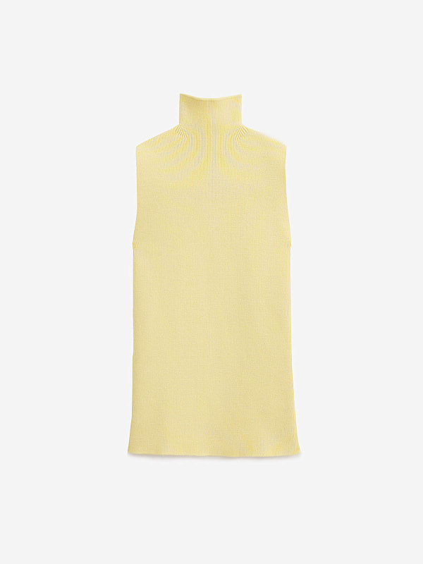 Трикотажный топ с воротником стойка, фото 1