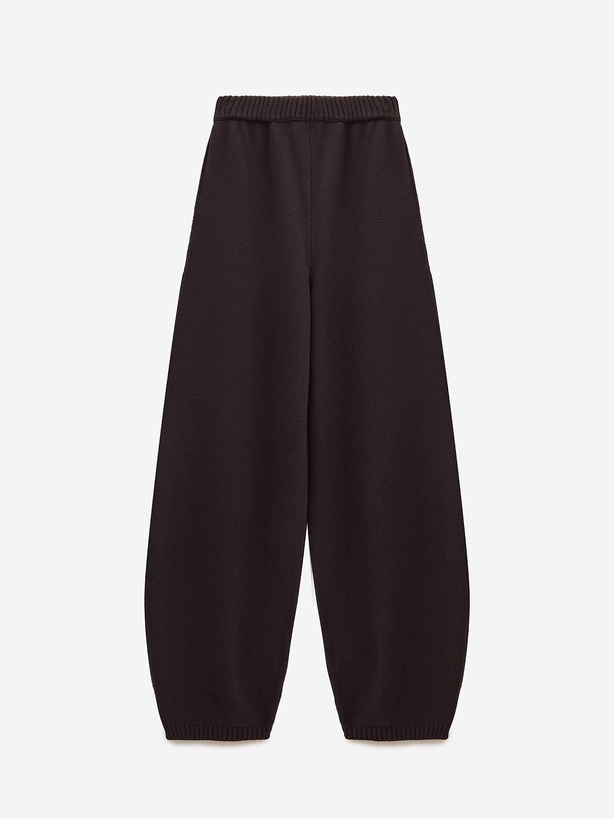 Брюки объемные из 100% хлопка, коричневый