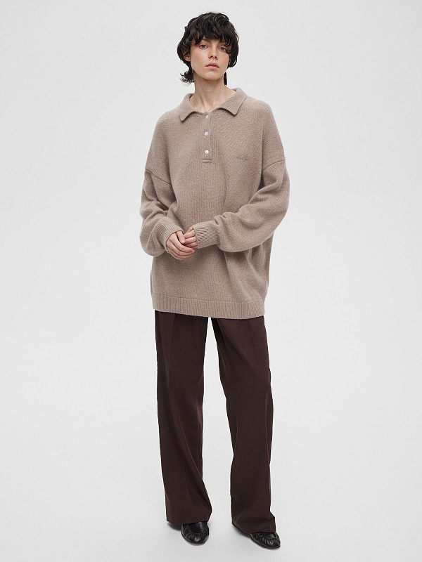 Удлиненный джемпер регби с ангорой, фото 1