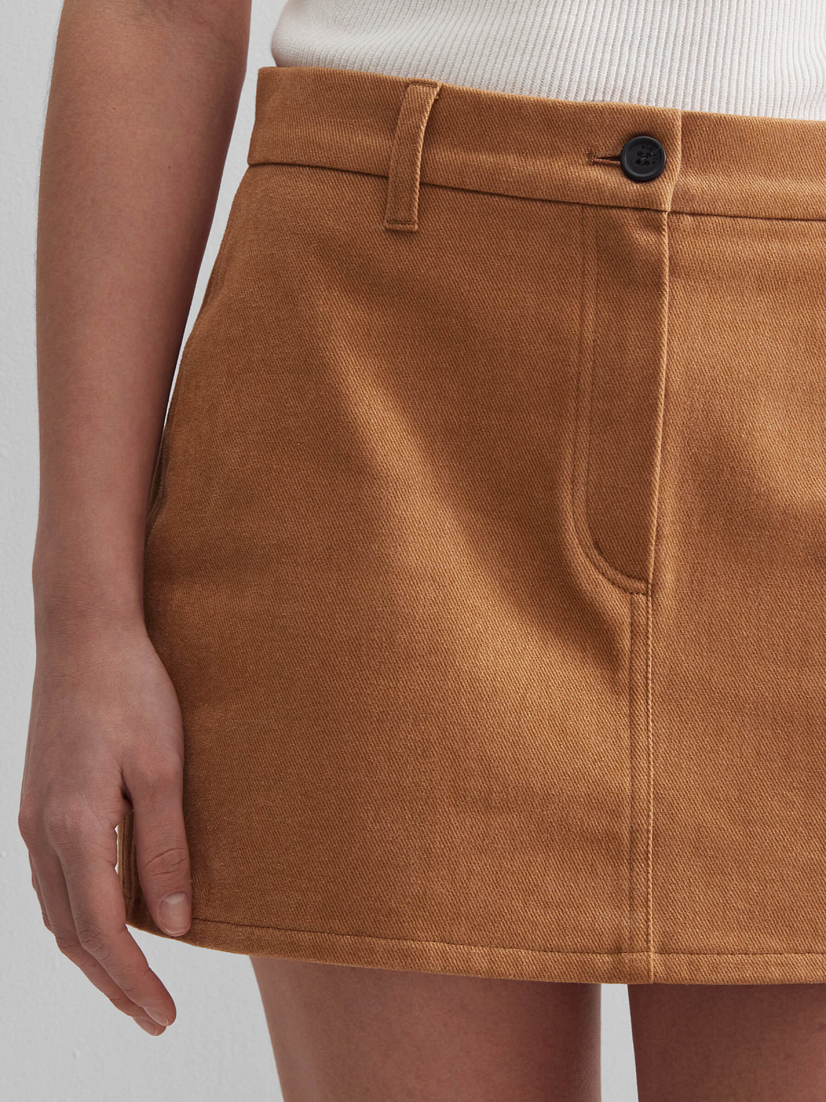 Юбка мини из денима 0218, терракотовый