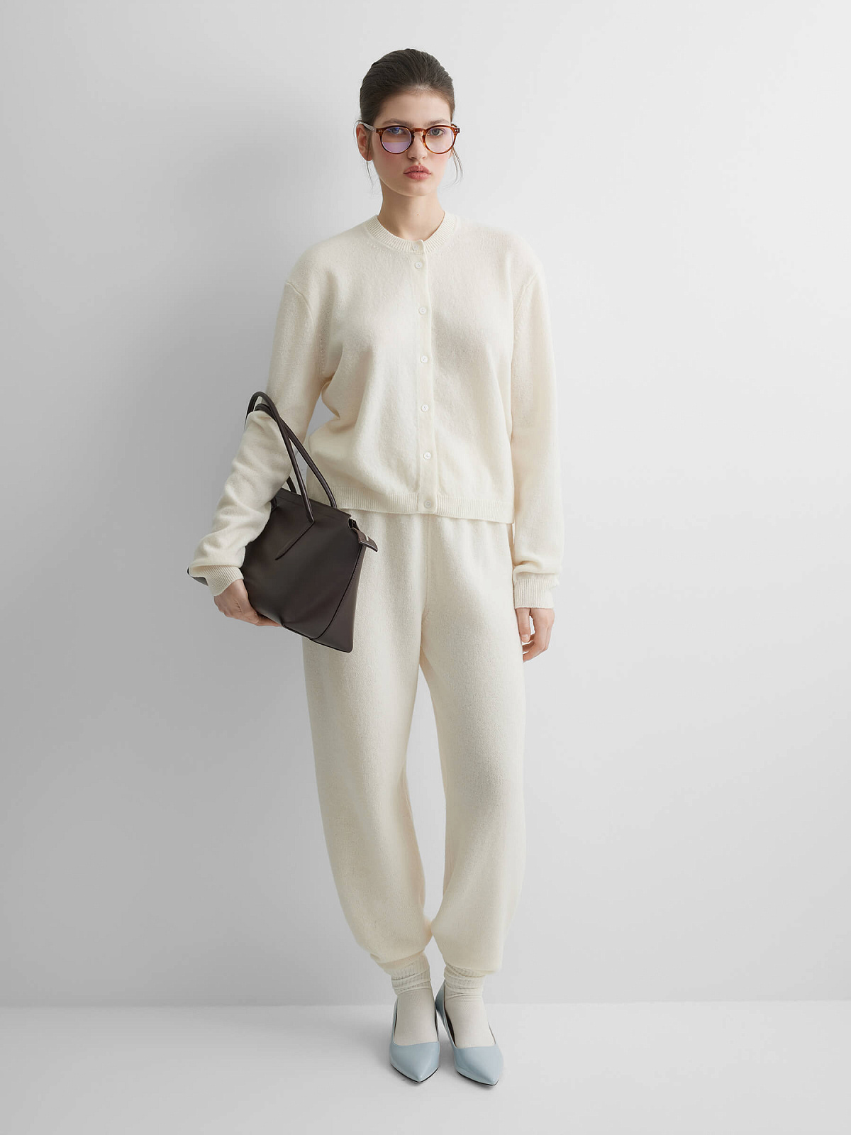 Кардиган на пуговицах из 100% мериноса, молочный