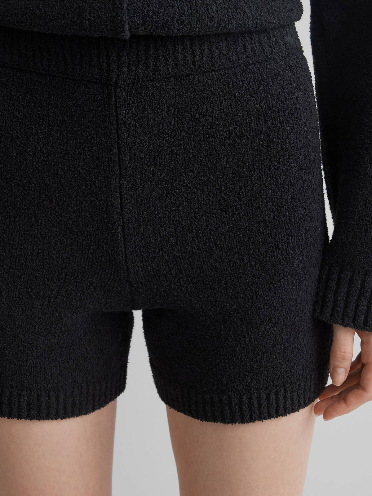 Шорты из хлопка букле, черный