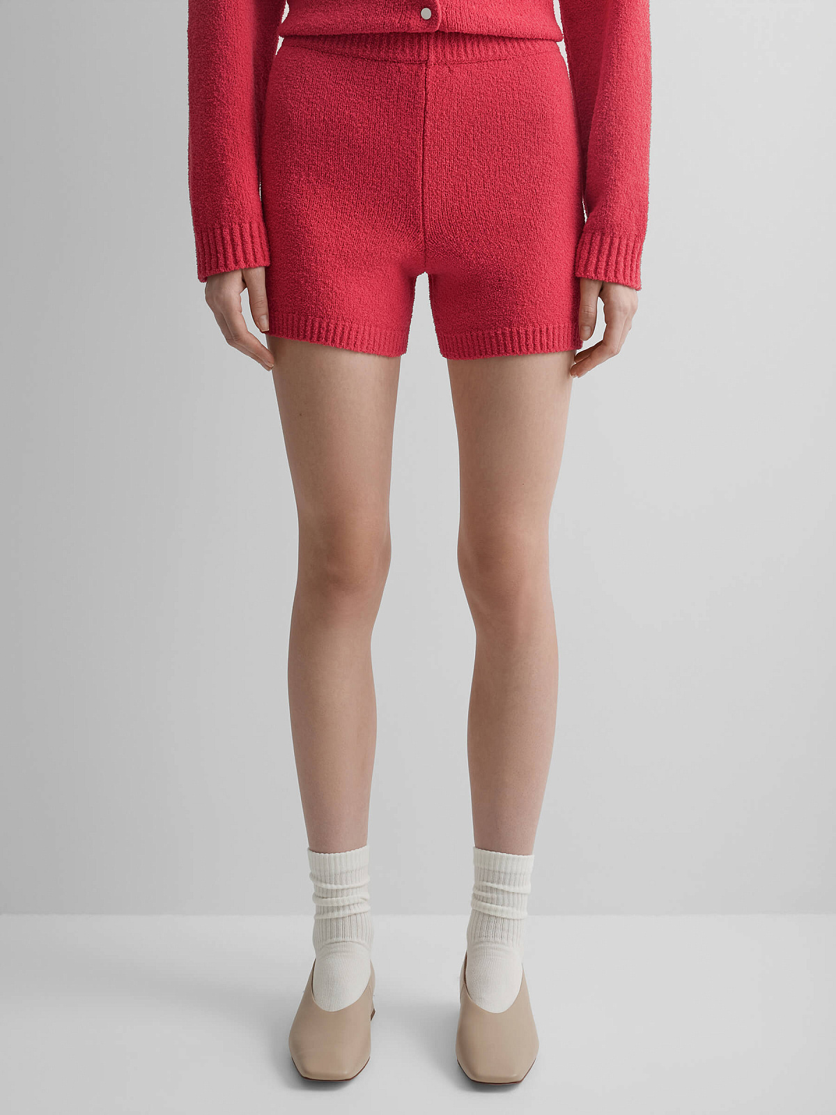 Шорты из хлопка букле, красный