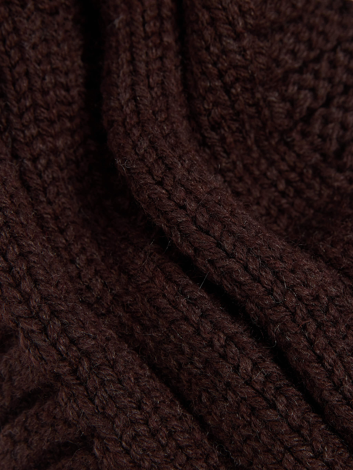 Шарф фактурной вязки, шоколад