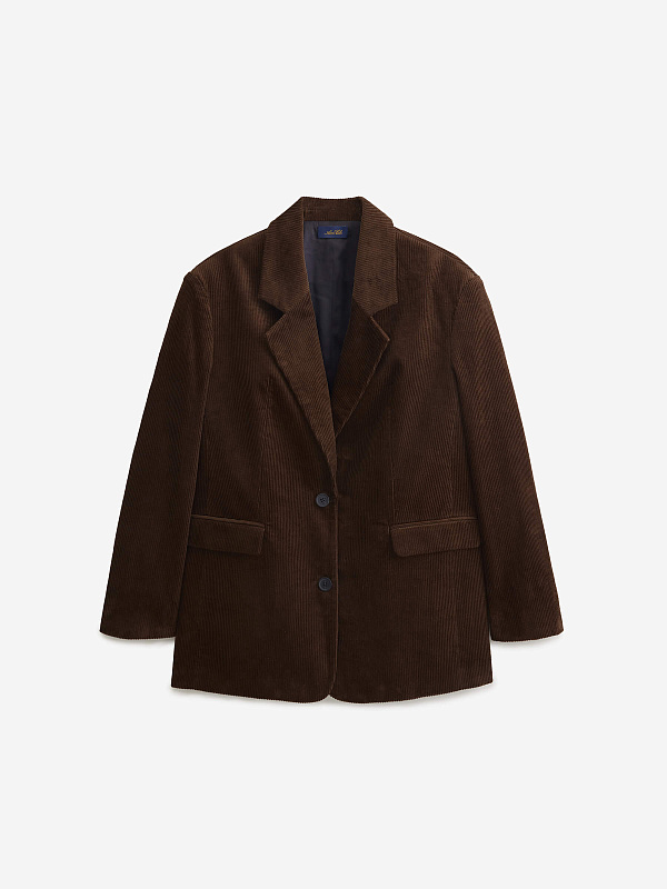 Жакет однобортный из вельвета, фото 1