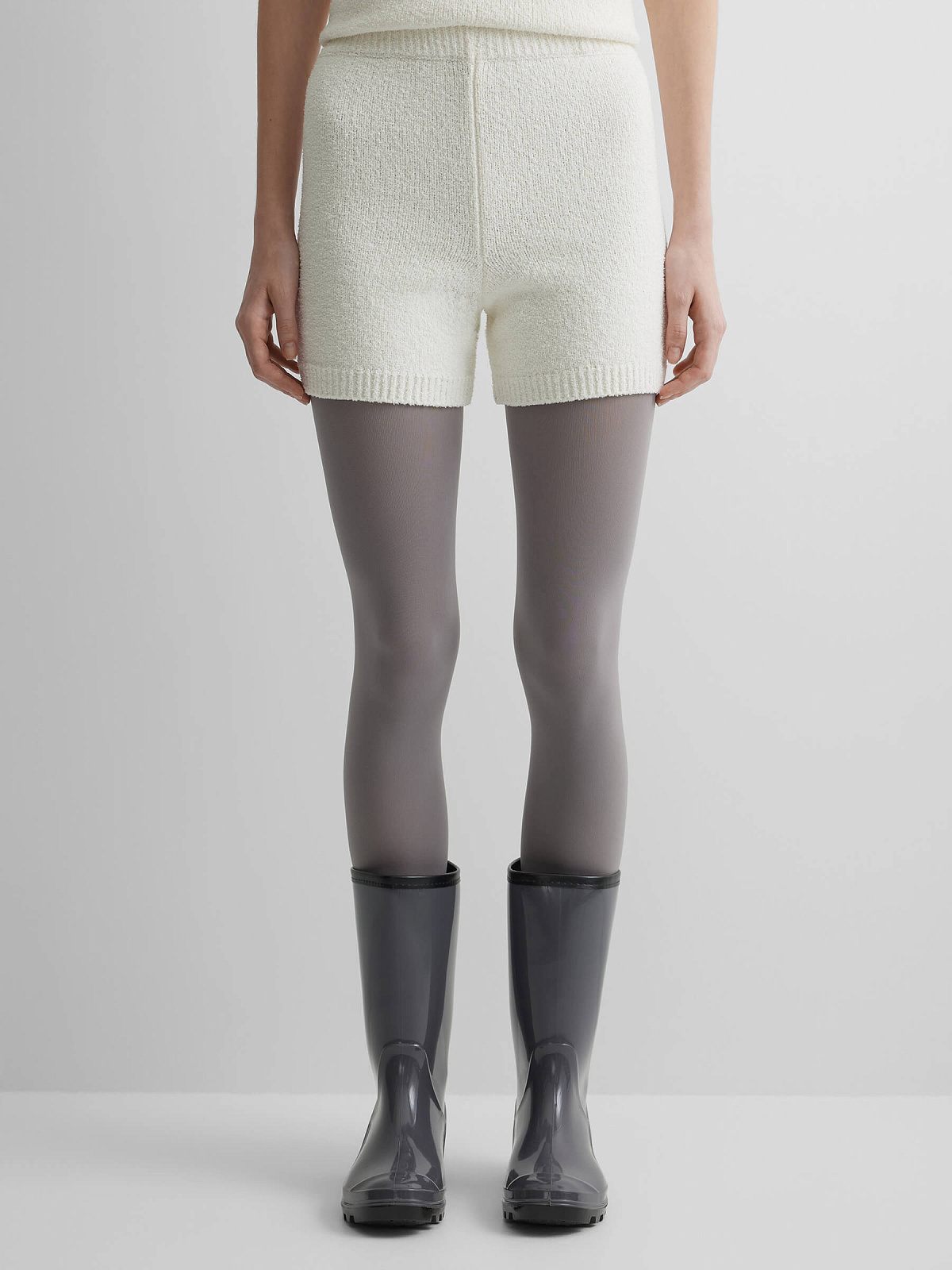 Шорты из хлопка букле, белый