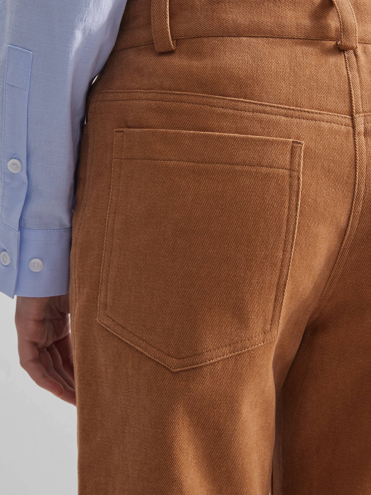 Брюки клеш из денима 0219, терракотовый