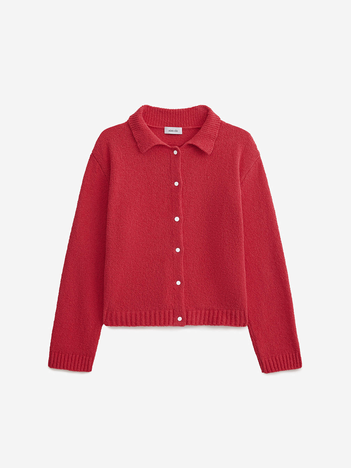 Кардиган из хлопка букле, красный