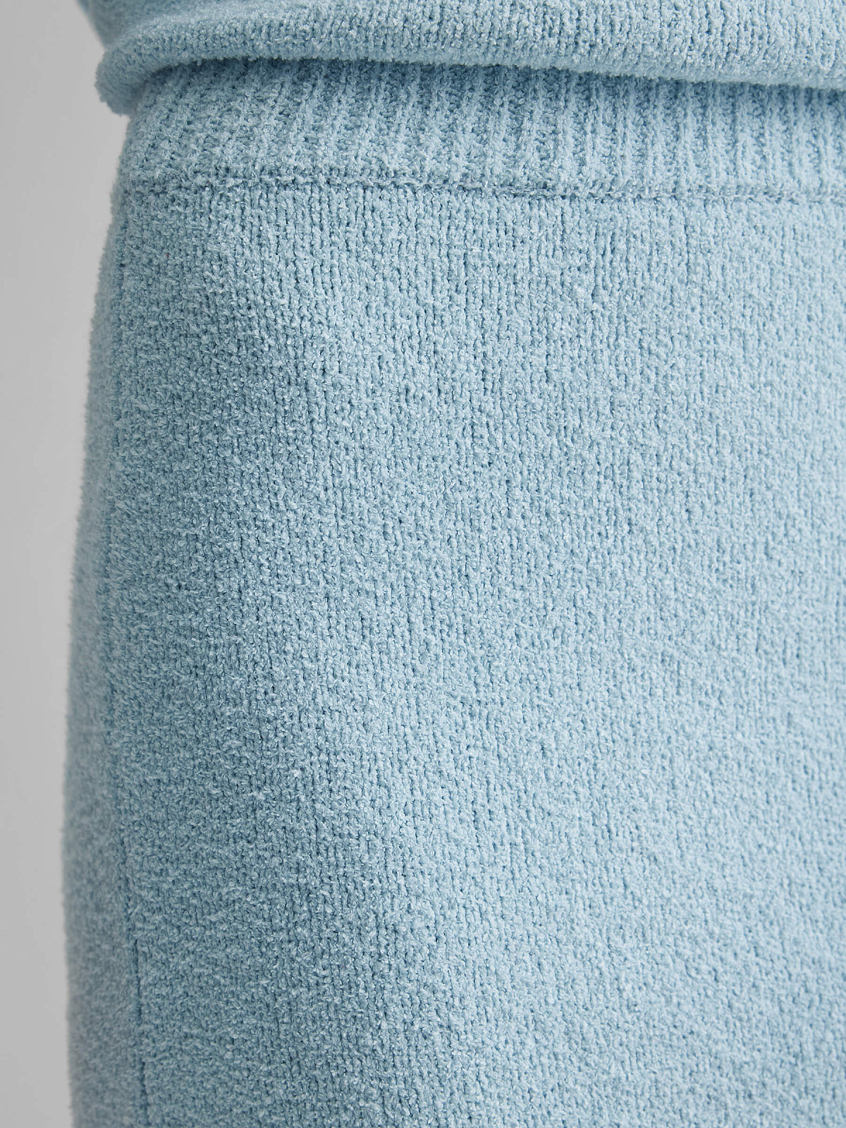 Юбка-мини из хлопка букле, светло-голубой