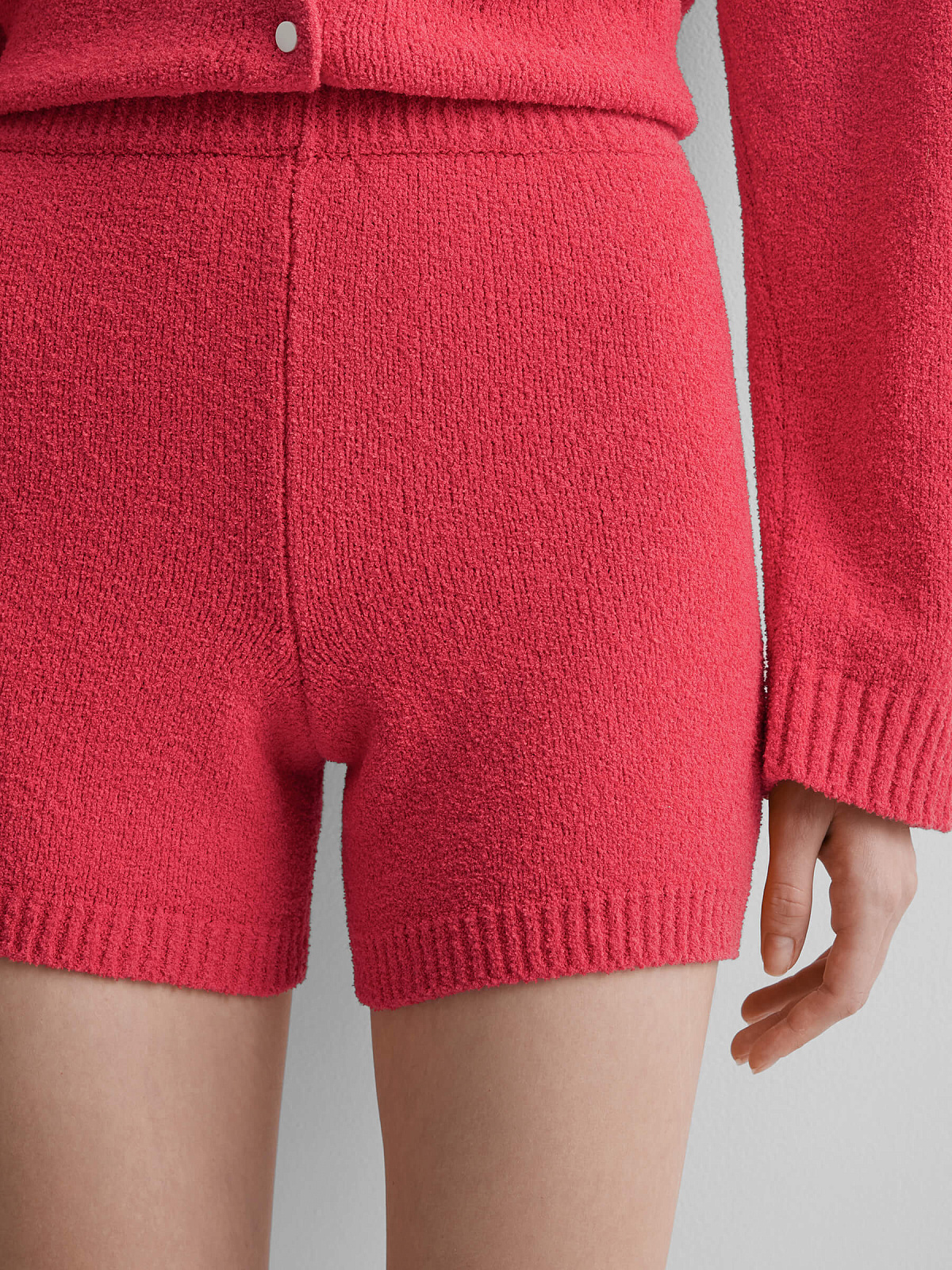 Шорты из хлопка букле, красный