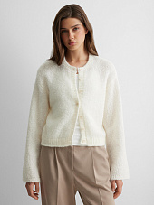 Кардиган на пуговицах из мохера, белый