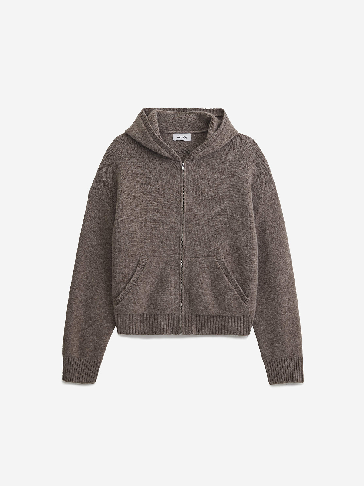 Худи из 100% мериноса, коричневый меланж